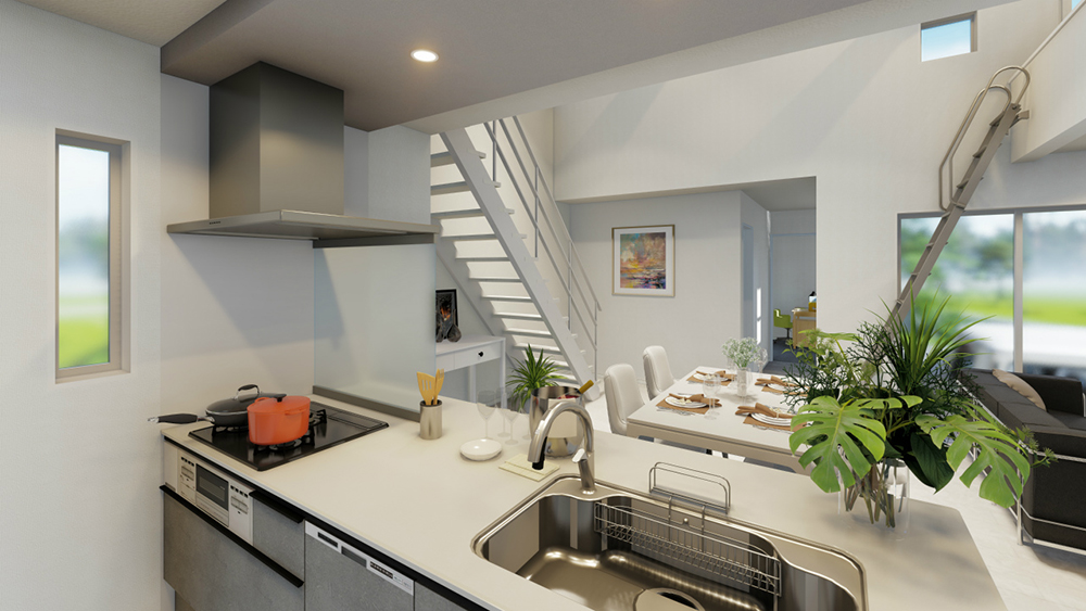 キッチン～LDK吹き抜け